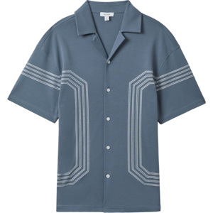 REISS ARLINGTON Mercerised Cotton Embroidered Shirt